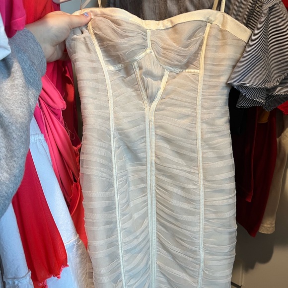 Vintage BCBG Maxazria Beige Mini Dress - Picture 1 of 3